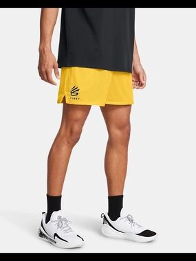 Under Armour Curry Splash Men's Yellow Performance Basketball Shorts Size Medium